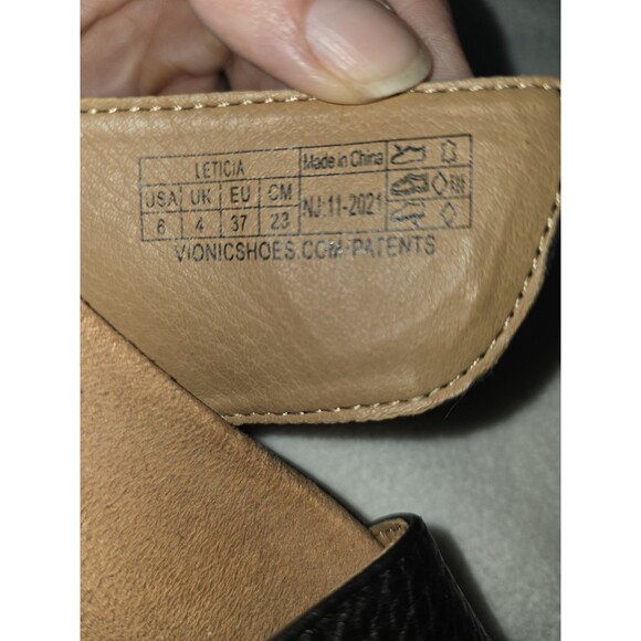 Vionic Leticia Women’s Size 6M Black Leather Slide Sandals Comfort Orthotic NWOT - Picture 4 of 5